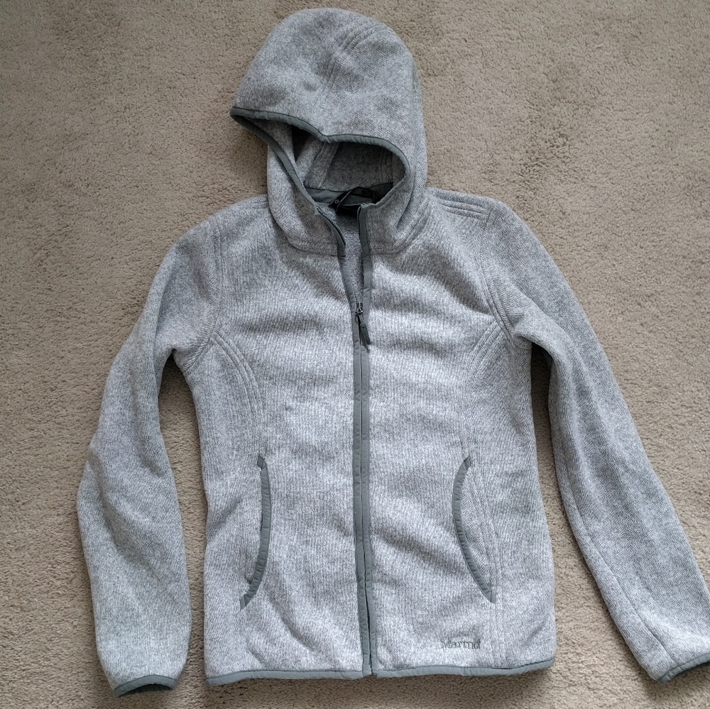 Marmot grey full zip hoodie